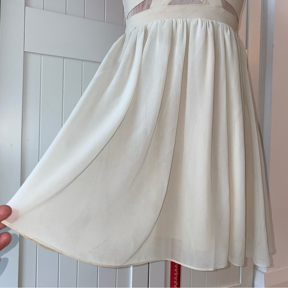 Flowy Mini Dress, Adjustable Straps, Cream, Smocked Back Panel, Women's (US S) - Picture 6 of 9